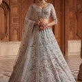 Exclusive Sky Blue Net Wedding Lehenga Choli with Embroidery Work for Women
