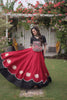 Stylish Black and Maroon Roman Silk Navratri Lehenga Choli with Kutchi Gamthi Embroidery Work