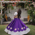 Beautiful White and Purple Roman Silk Navratri Lehenga Choli with Kutchi Gamthi Embroidery Work
