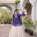 Charming Purple Cotton Navratri Lehenga Choli with Kutchi Gamthi Patch Work for Women