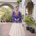 Charming Purple Cotton Navratri Lehenga Choli with Kutchi Gamthi Patch Work for Women