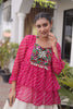 Lovely Rani Pink Cotton Navratri Lehenga Choli with Kutchi Gamthi Patch Work for Women