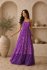 Awesome Purple Faux Georgette Digital Printed Readymade Kurti with Palazzo Set for Women