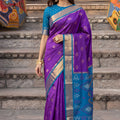 Royal Purple Soft Silk Woven Jari Jacquard Designer Saree for Women
