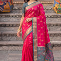 Beautiful Rani Pink Soft Silk Woven Jari Jacquard Designer Saree for Women