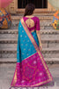 Royal Turquoise Blue Soft Silk Woven Jari Jacquard Designer Saree for Women
