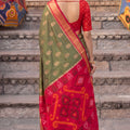 Premium Olive Green Soft Silk Woven Jari Jacquard Designer Saree for Women