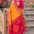 Vibrant Orange Soft Silk Woven Jari Jacquard Designer Saree for Women
