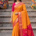 Vibrant Orange Soft Silk Woven Jari Jacquard Designer Saree for Women