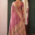 Beautiful Pink Tissue Silk Woven Jacquard Designer Saree for Women