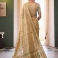 Elegant Cream Tissue Silk Woven Jacquard Designer Saree for Women