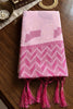 Beautiful Baby Pink Linen Woven Resham Designer Saree for Women