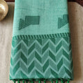 Graceful Aqua Blue Linen Woven Resham Designer Saree for Women
