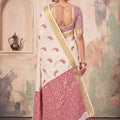 Stylish Cream Linen Woven Resham Designer Saree for Women