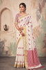 Stylish Cream Linen Woven Resham Designer Saree for Women
