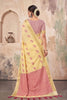 Graceful Lemon Yellow Linen Woven Resham Designer Saree for Women