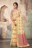 Graceful Lemon Yellow Linen Woven Resham Designer Saree for Women