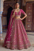 Luxury Rani Pink Designer Bridal Lehenga Choli with Embroidery Work and Net Dupatta