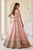 Lovely Pink Designer Bridal Lehenga Choli with Heavy Multicolor Embroidery Work and Net Dupatta