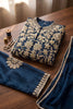 Elegant Navy Blue Chinon Palazzo Suit Heavy Embroidery Work Dupatta