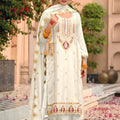 Elegant Off White Organza Chiffon Palazzo Suit Heavy Embroidery Work Dupatta