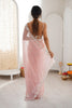 Beautiful Baby Pink Chiffon Saree Sequin Beads Work for Wedding