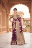 Beautiful Wine Viscose Silk Weaving Jari Saree for Wedding