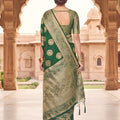 Emerald Green Viscose Silk Weaving Jari Saree for Wedding