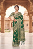 Emerald Green Viscose Silk Weaving Jari Saree for Wedding