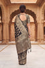 Exclusive Black Viscose Silk Weaving Jari Saree for Wedding