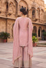 Elegant Baby Pink Viscose Designer Embroidery Work Palazzo Suit
