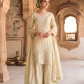 Beautiful Cream Viscose Designer Embroidery Work Palazzo Suit