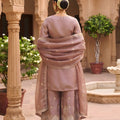 Elegant Mauve Viscose Designer Embroidery Work Palazzo Suit