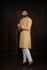 Elegant Beige Cotton Designer Kurta Pyjama Set for Men with Jacquard Work