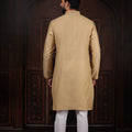 Elegant Beige Cotton Designer Kurta Pyjama Set for Men with Jacquard Work