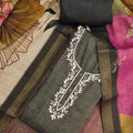 Stylish Black Cotton Linen Simmer Hand Work for Women