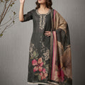 Stylish Black Cotton Linen Simmer Hand Work for Women