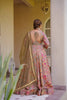 Elegant Peach Digital Printed Silk Gown with Matching Dupatta for Women