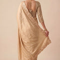 Premium Beige Banarasi Silk Woven Designer Hand Work Saree for Women
