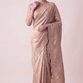 Designer Pink Banarasi Silk Woven Designer Hand Work Saree for Women