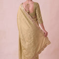 Stylish Mustard Yellow Banarasi Silk Woven Designer Hand Work Saree for Women