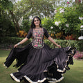 Elegant Black Cotton Designer Lehenga Choli with Kutchi Patch Work for Navratri