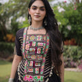 Elegant Black Cotton Designer Lehenga Choli with Kutchi Patch Work for Navratri