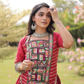 Stunning Rani Pink Cotton Designer Lehenga Choli with Kutchi Patch Work for Navratri