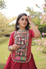 Stunning Rani Pink Cotton Designer Lehenga Choli with Kutchi Patch Work for Navratri