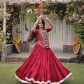 Stunning Rani Pink Cotton Designer Lehenga Choli with Kutchi Patch Work for Navratri
