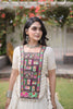 Awesome Off White Cotton Designer Lehenga Choli with Kutchi Patch Work for Navratri