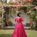 Gorgeous Rani Pink Cotton Designer Lehenga Choli with Kutchi Patch Work for Navratri
