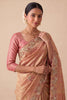 Beautiful Rose Pink Banarasi Silk Woven Saree Hand Work for Women