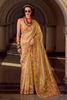 Lovely Gold Tissue Silk Saree Embroidery Work for Women